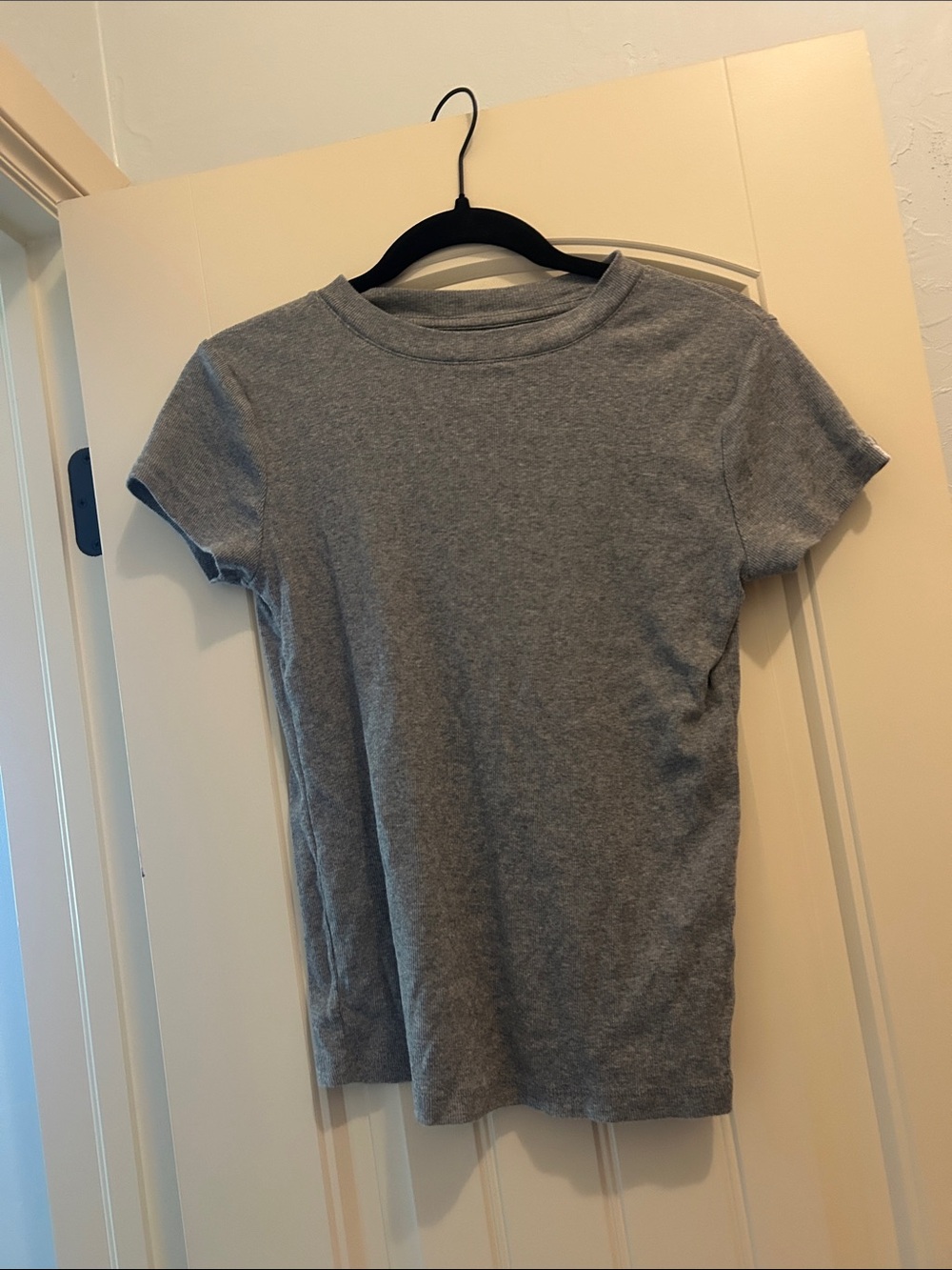A New Day Ribbed Classic Crewneck Short Sleeve Tee - Gray